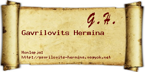 Gavrilovits Hermina névjegykártya